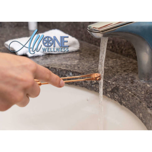 Tongue Cleaner - Tongue Scraper | Copper & Stainless Steel - AllOne Wellness